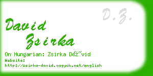 david zsirka business card